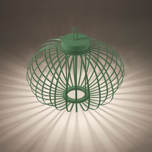 LED-Akku-Tisch- und Bodenleuchte Korga, grün, ⌀ 46 cm