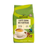Bio Caffè Crema Fairtrade, ganze Bohne: Acht Kaffeepackungen in braun-beiger Verpackung mit Fairtrade-Siegel, gestapelt vor hellem Hintergrund.