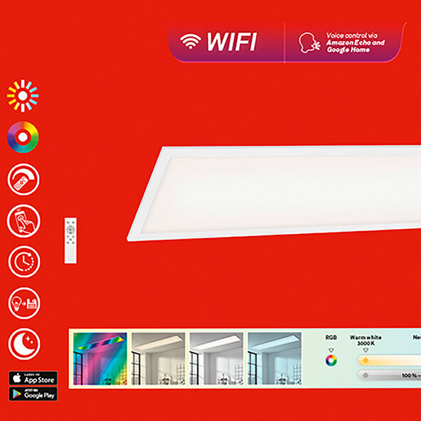 WiFi-LED-Deckenleuchte, rechteckig