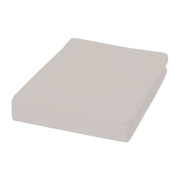 Leinen-Jersey Spannbetttuch, 180 x 200 cm, beige