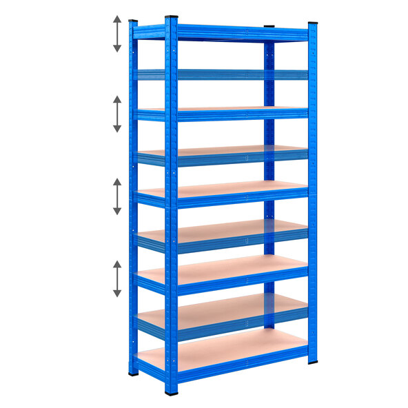 Schwerlastregal Premium, 5 Böden, blau