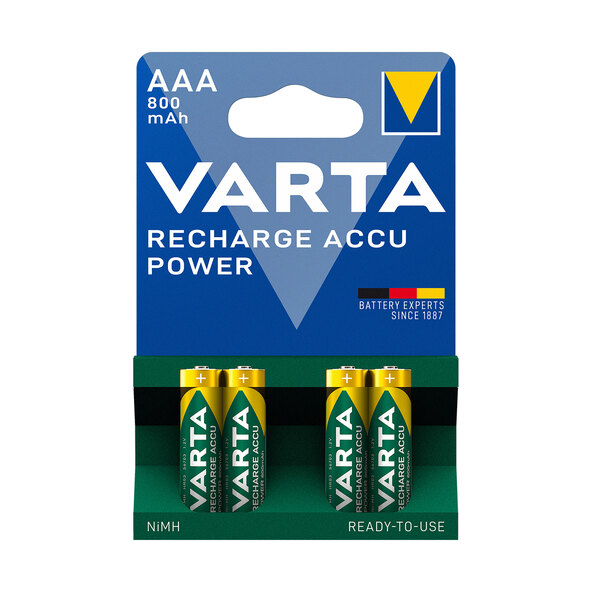 Akku-Batterien Power Micro AAA 800 mAh 8 Stück, inkl. USB-Ladegerät Quattro