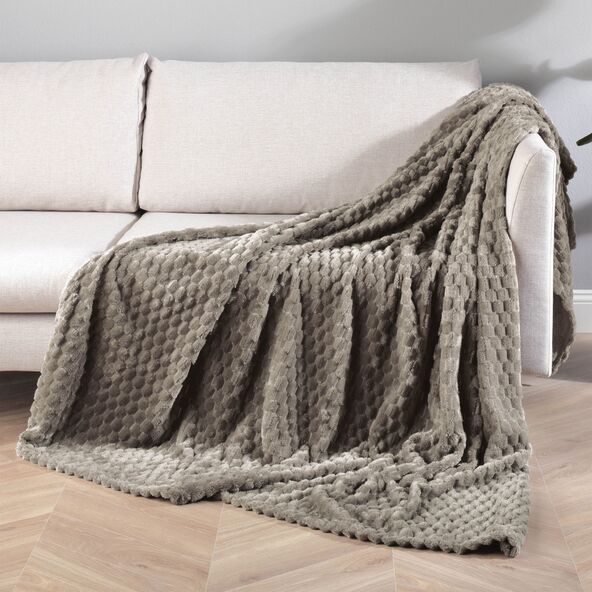 Wohndecke Jacquard 3D, stein