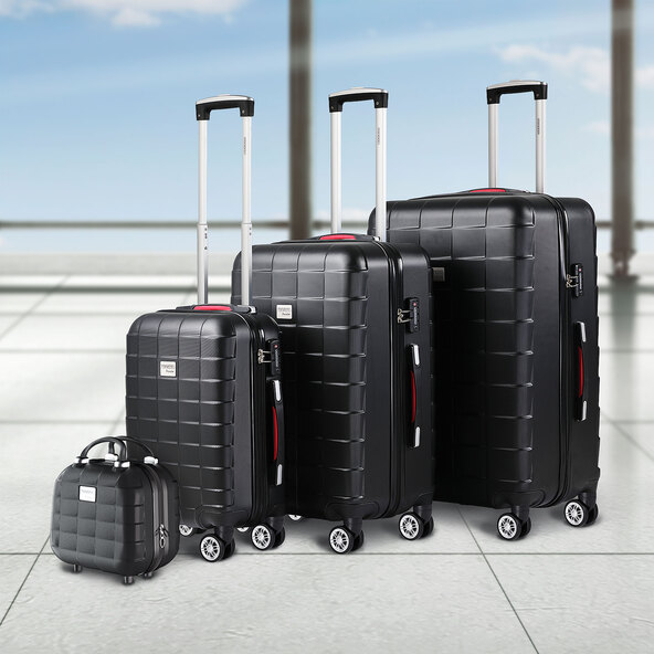 Hartschalenkoffer-Set Exopack inkl. Beautycase, schwarz