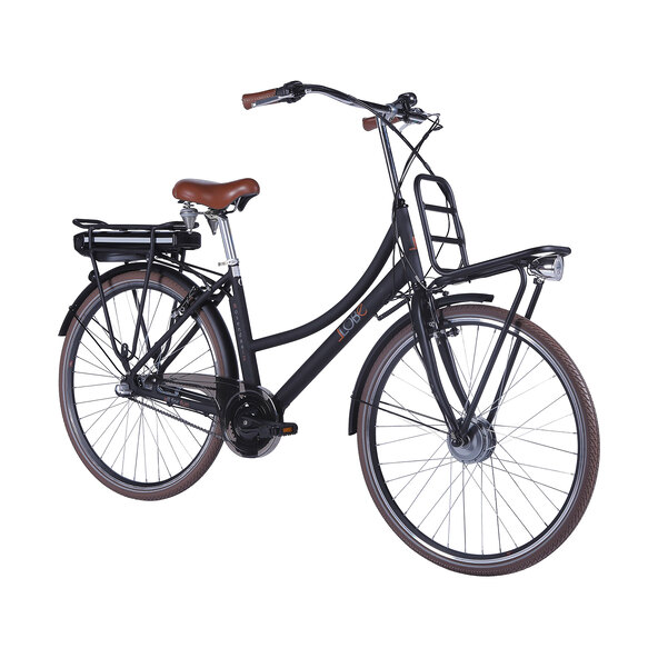 Alu-Elektro-City-Bike, Damen, schwarz