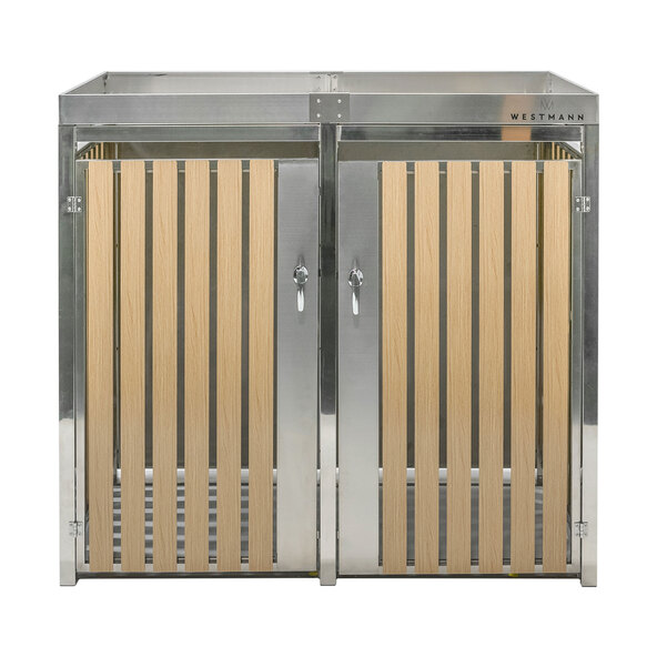 Bepflanzbare Mülltonnenbox Edelstahl, 2 x 240 l