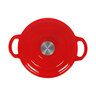 Gusseisen Koch-/Schmortopf mit Deckel, rot