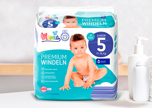 Windeln Junior, 4 x 36 Stück