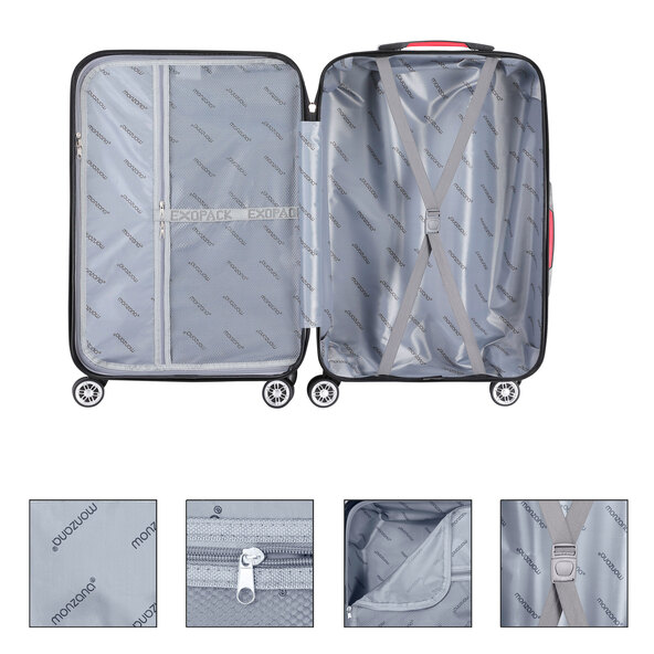 Hartschalenkoffer-Set Exopack, schwarz