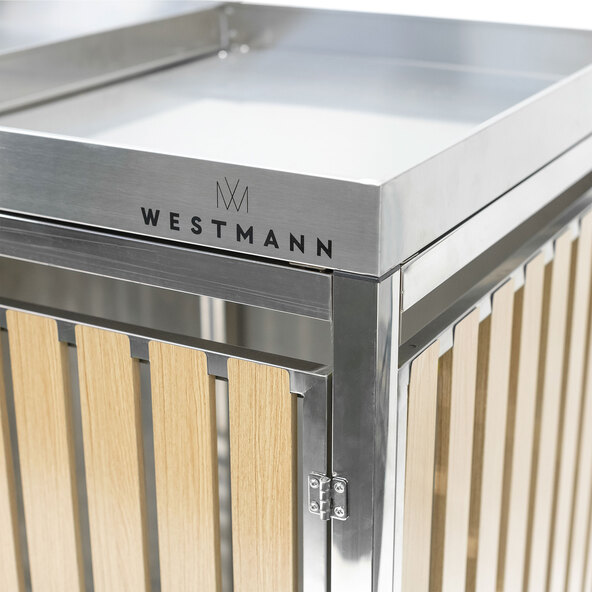 Bepflanzbare Mülltonnenbox Edelstahl, 2 x 240 l