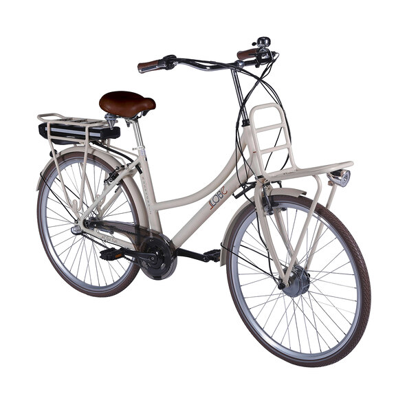 Alu-Elektro-City-Bike, Damen, beige