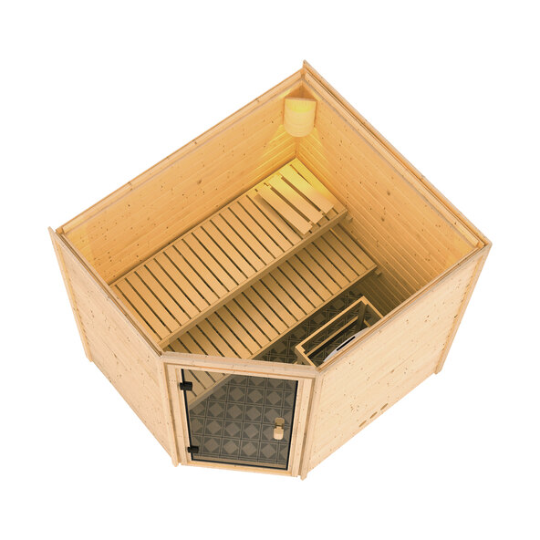 Sauna-Set Vera, naturbelassen mit Ofen 4,5 kW