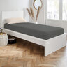 Leinen-Jersey Spannbetttuch, 90 x 200 cm, grau