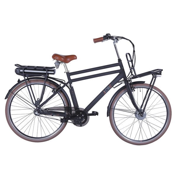 Alu-Elektro-City-Bike, Herren, schwarz