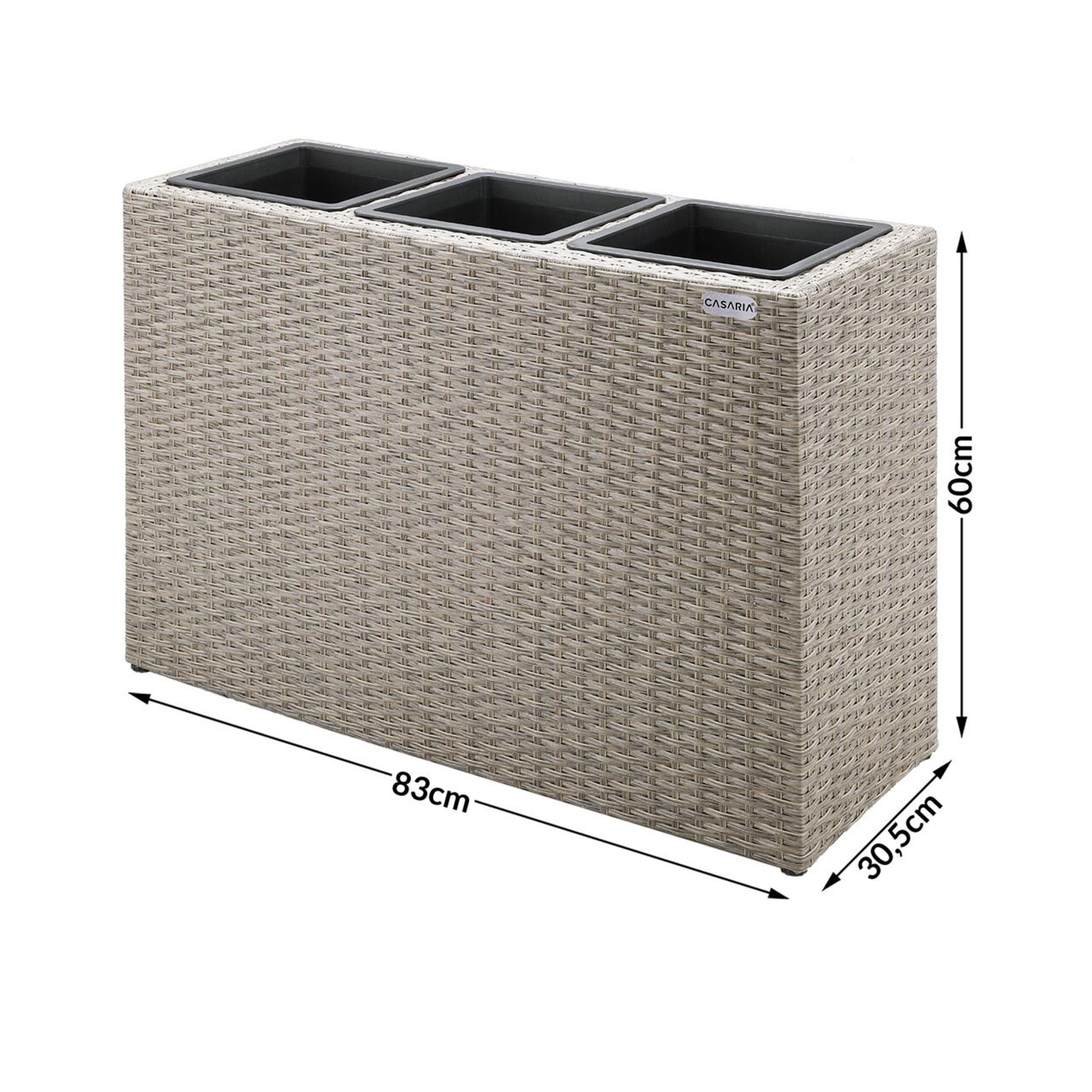 CASARIA® Blumenkasten Polyrattan 83x60x30,5cm ALDI