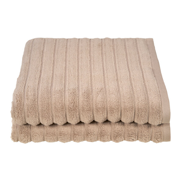 Handtuch Hoch/Tief, 2 x 2er Set, beige