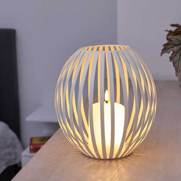 LED-Kerzenlaterne, weiß