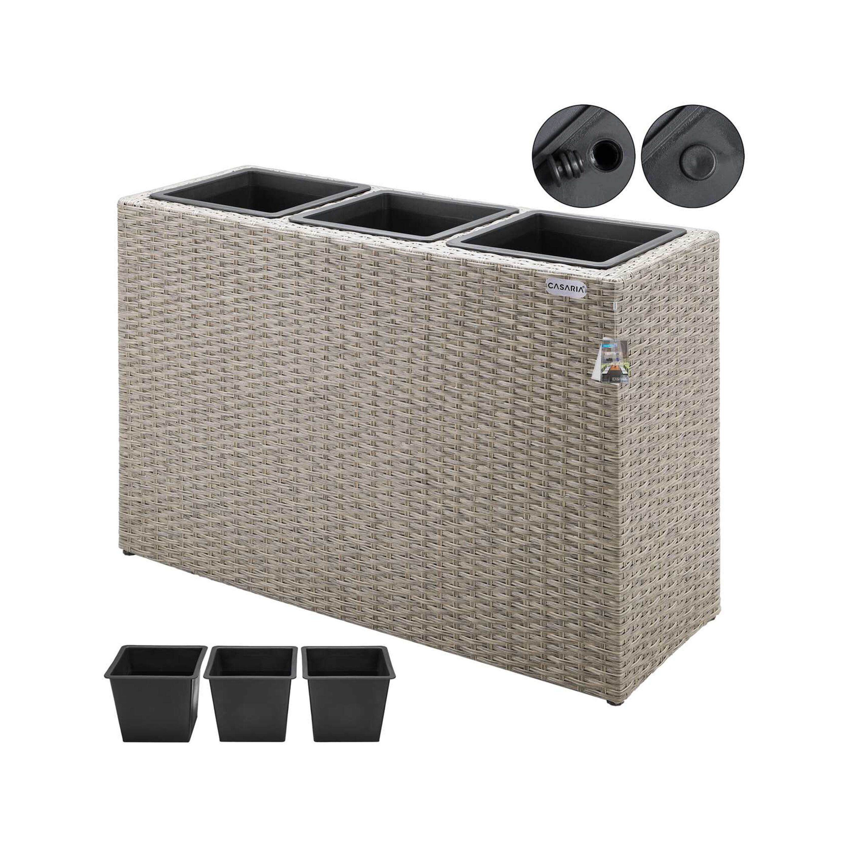 CASARIA® Blumenkasten Polyrattan 83x60x30,5cm ALDI
