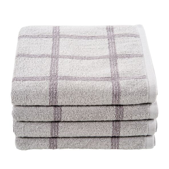 Frottierserie Square Handtuch, hellgrau, 2 x 2er Set