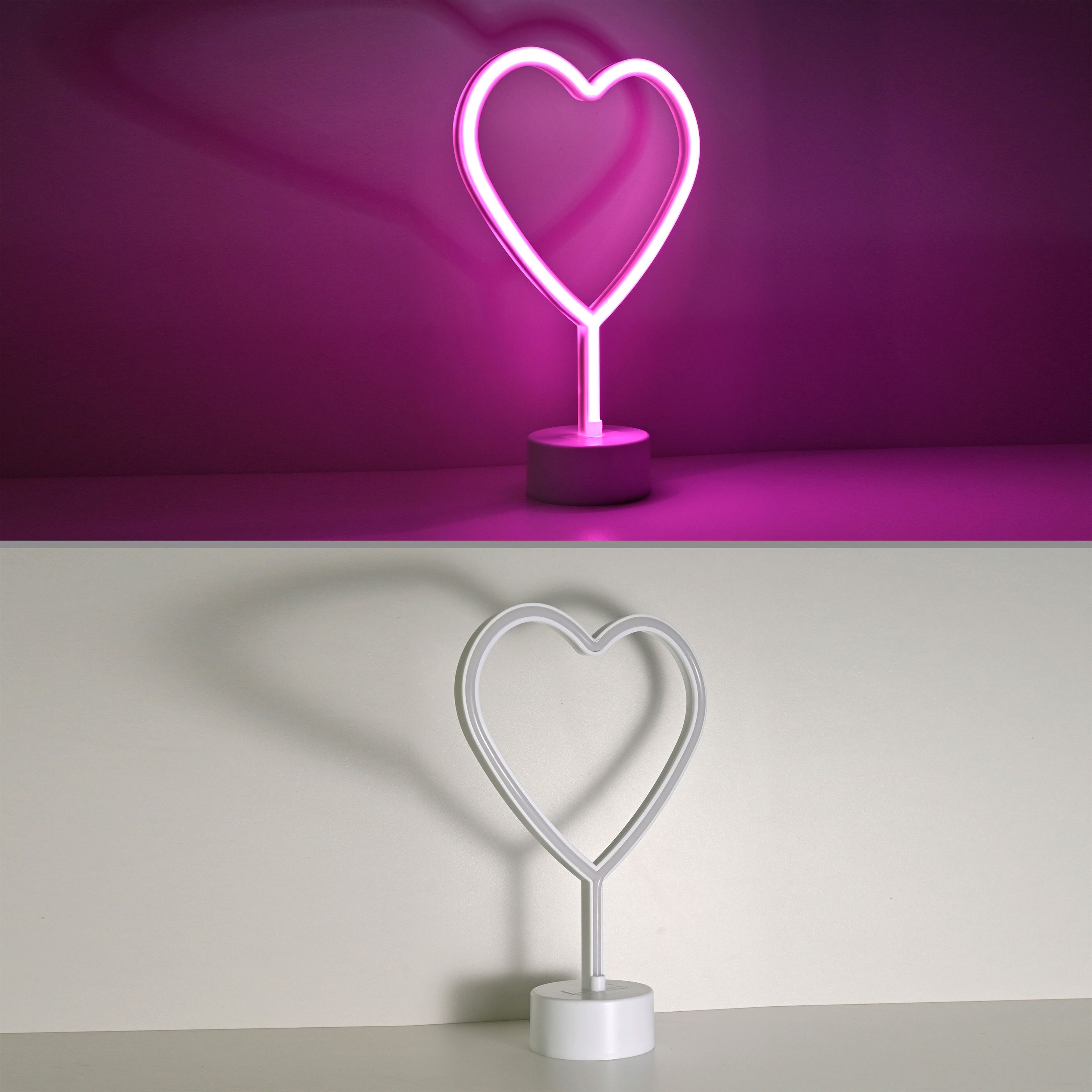 JUST LIGHT LEDNeonTischleuchte Herz, 2er Set ALDI