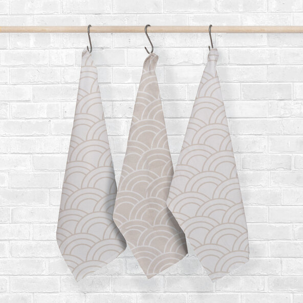 Geschirrtücher Japandi, 6er Set, beige