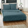 Bettwäsche Jacquard-Feinbiber 200/220 + 2x80/80 cm, Grafik petrol