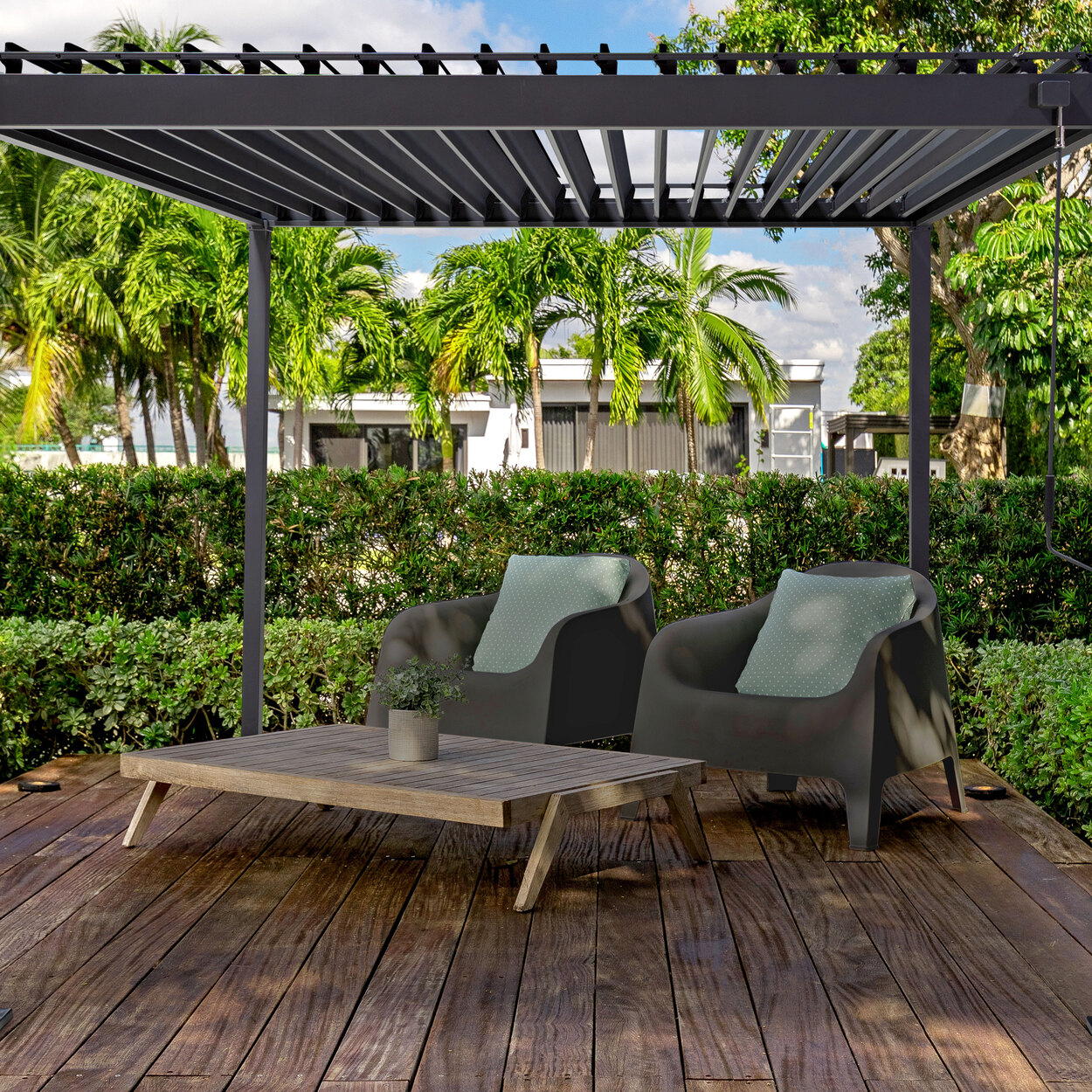 Mirador Pavillon mit Lamellendach, 3 x 3 m ALDI