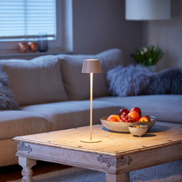 3 in 1 LED-Akku-Tischleuchte, beige