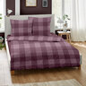 Bettwäsche Jacquard-Feinbiber 200/220 + 2x80/80 cm, Karo bordeaux