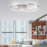 Aluminiumfarbene LED-Deckenleuchte ASMINA mit runder Form und mehreren konzentrischen Lichtringen. Die Lampe ist vor einem neutralen Hintergrund abgebildet.