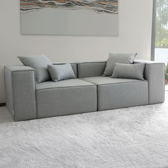 Modulares Sofa Verona S, hellgrau