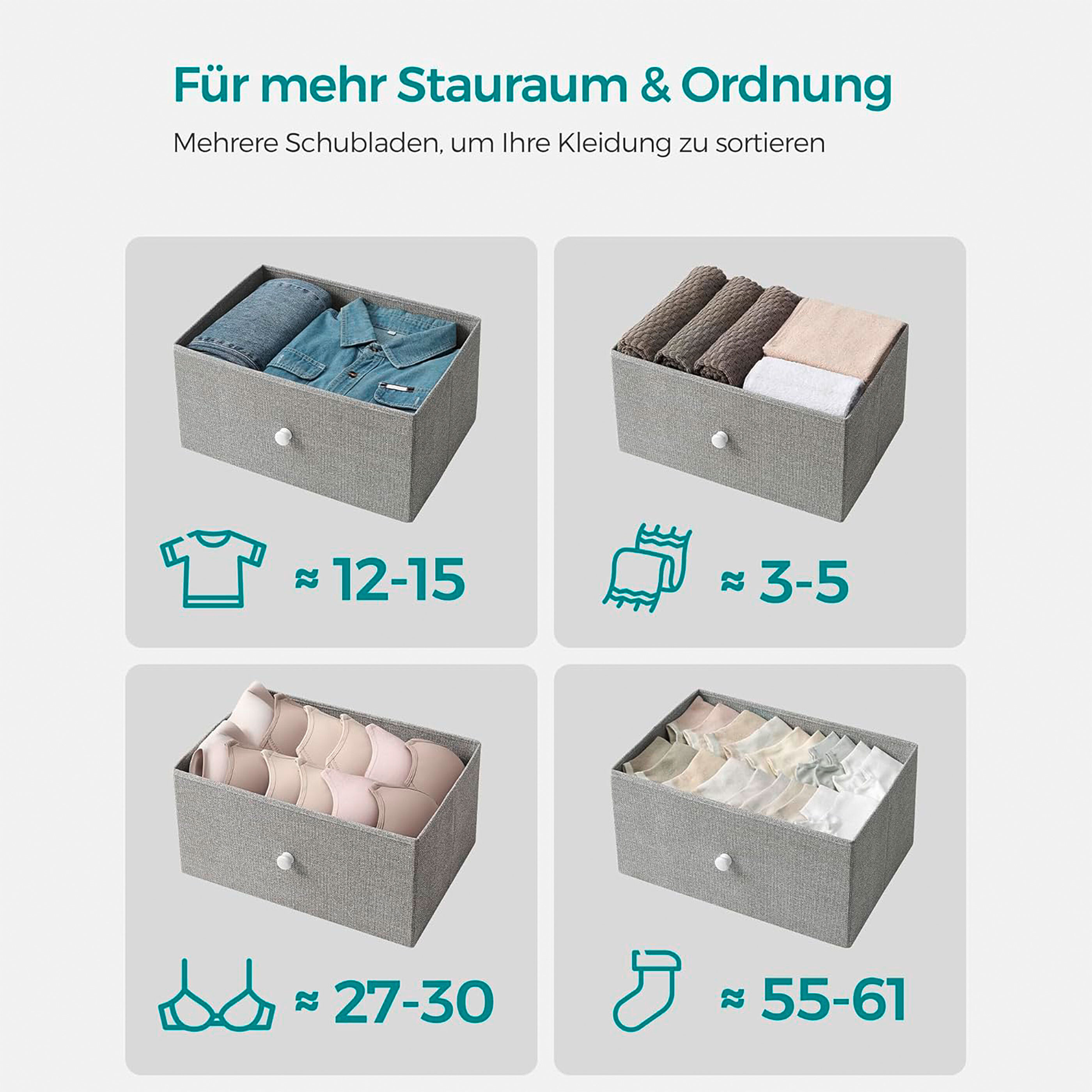 Kommode, 4 Schubladen grau/weiß ALDI