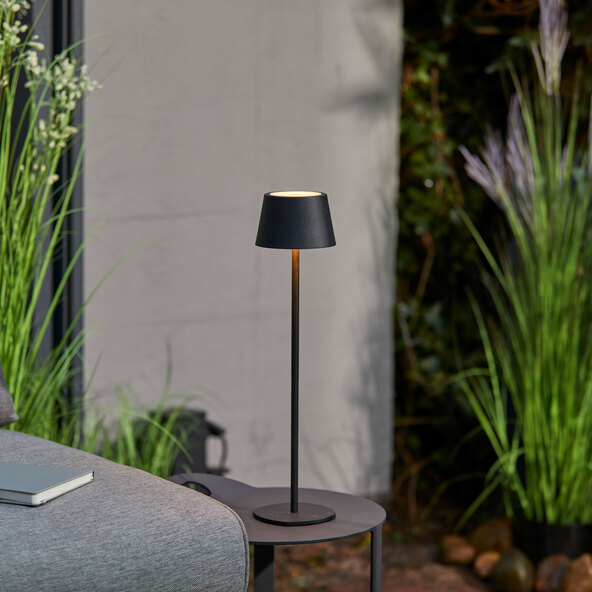 3 in 1 LED-Akku-Tischleuchte, schwarz