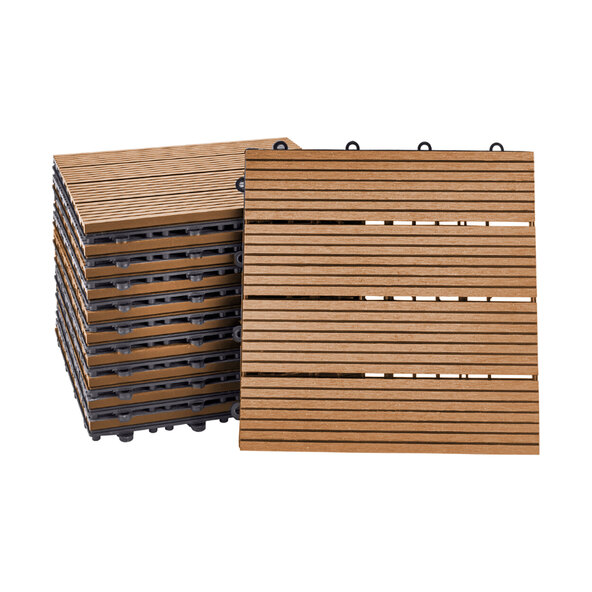 WPC-Holzfliesen BAVARO, 3m²-Paket, teak