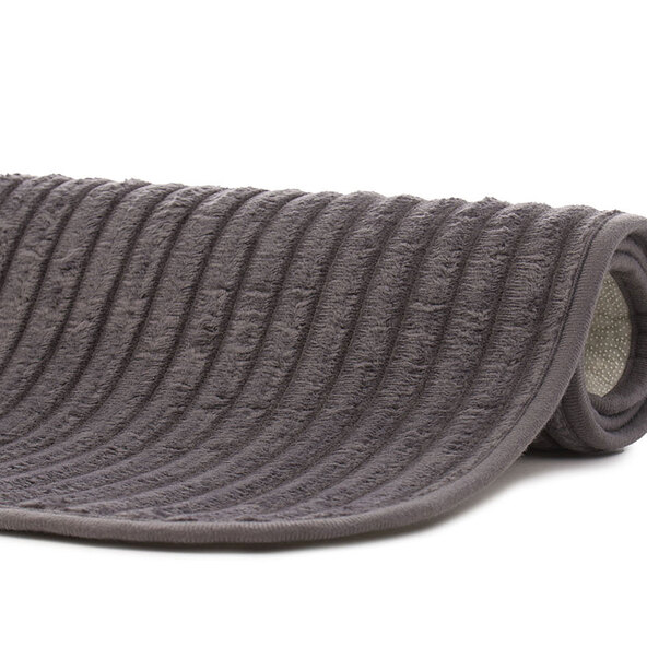Badteppich Berlin in Cord Optik, 2er Set, 50 x 70 cm, anthrazit