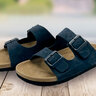 Lederpantolette, Blau, Größe 44