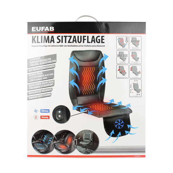 Eufab Klima-Sitzauflage 12/24 V