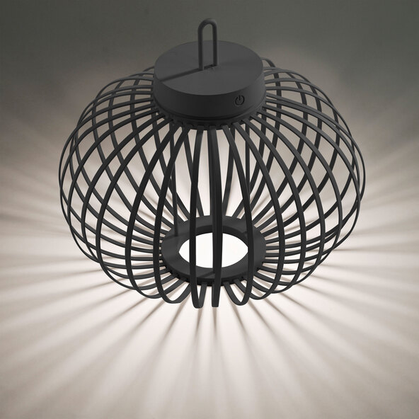 LED-Akku-Tisch- und Bodenleuchte Korga, schwarz, ⌀ 36 cm