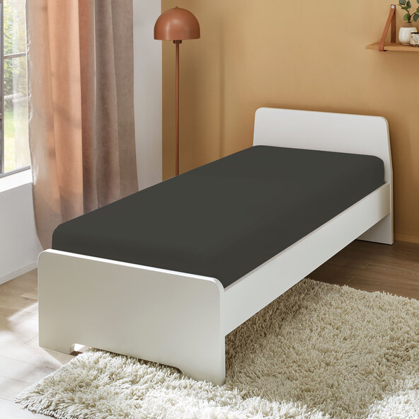 Jersey Spannbetttuch 90-100 x 200 cm, anthrazit