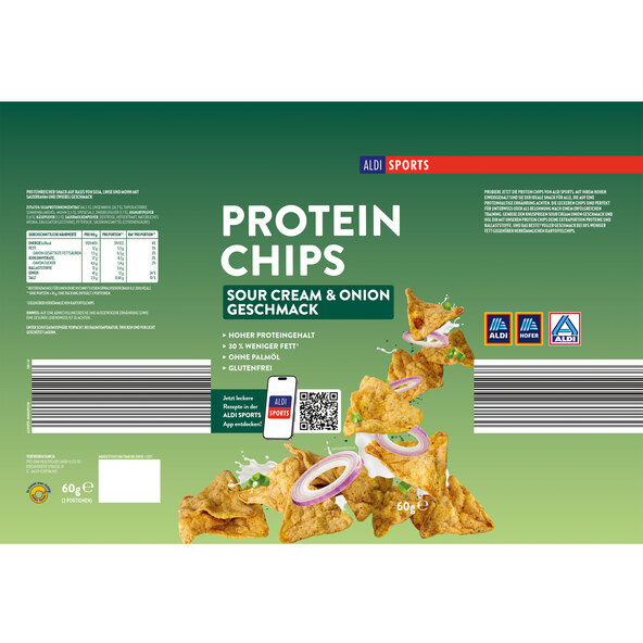 Protein Chips Sour Cream + Paprika, 12er Set (12 x 60 g = 720 g)