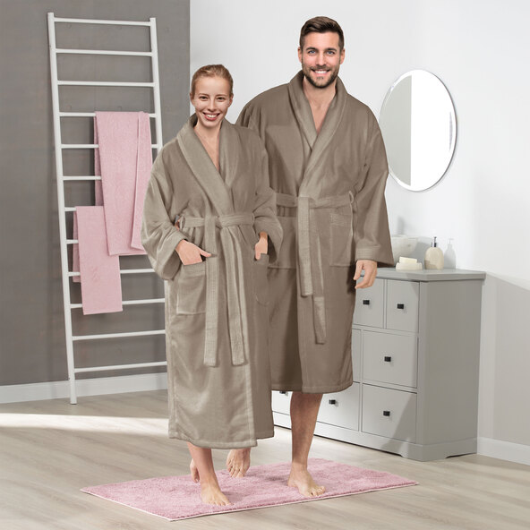 Bademantel Turin, taupe, S