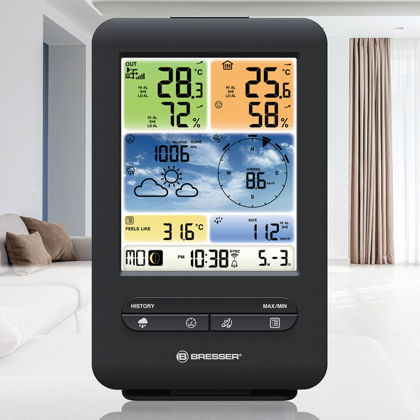 5-in-1 WLAN-Farb-Wettercenter, vertikal