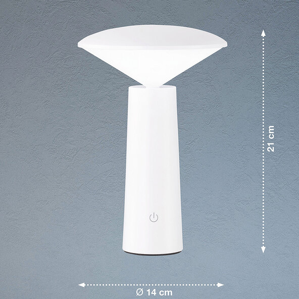 LED-Akku-Tischleuchte Pinto, weiß