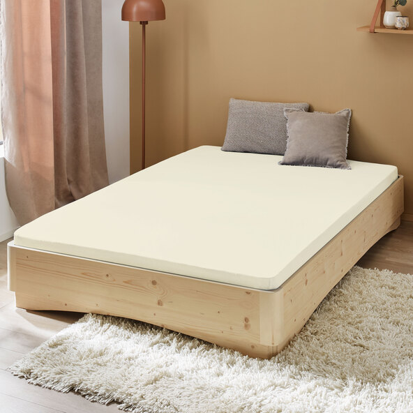 Jersey Spannbetttuch, 140-160 x 200 cm, creme