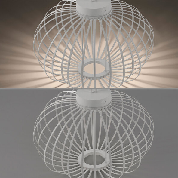 LED-Akku-Tisch- und Bodenleuchte Korga, weiß, ⌀ 46 cm