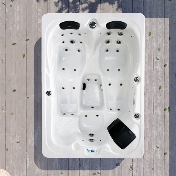 Outdoor Whirlpool White Marble, 2 Liegeflächen