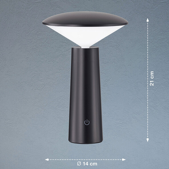 LED-Akku-Tischleuchte Pinto, schwarz