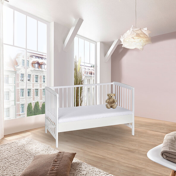 Beistellbett Micky, 60 x 120 cm, inkl. Matratze, Weiß
