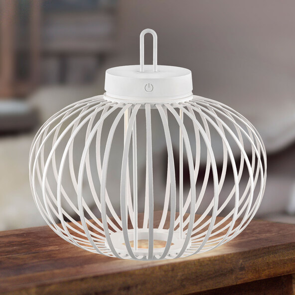 LED-Akku-Tisch- und Bodenleuchte Korga, weiß, ⌀ 36 cm