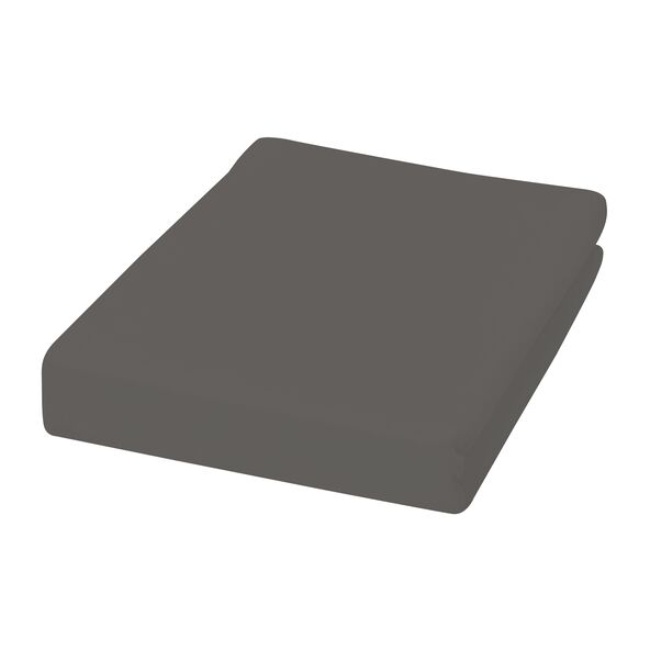 Leinen-Jersey Spannbetttuch, 180 x 200 cm, grau